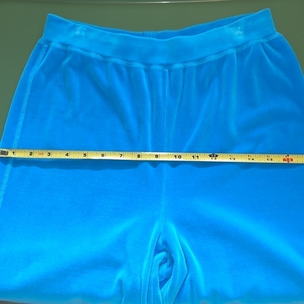 Saks Fifth Ave. Real Clothes Aqua Blue Velour High Waisted Pants Sz. S - Picture 14 of 17
